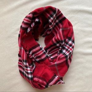 Red Plaid Infinity Scarf